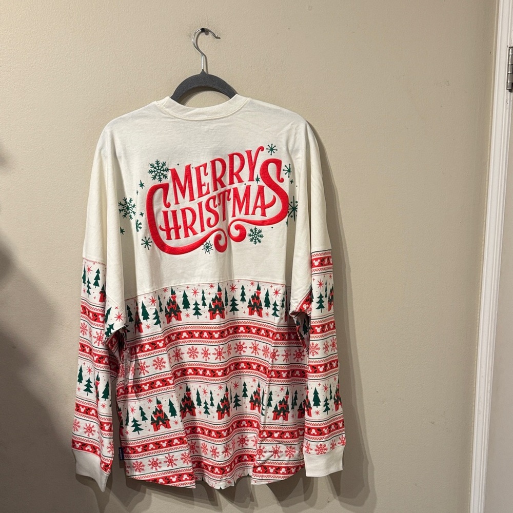 Unisex Plus Size Disney Parks Fair Isle Print Merry Christmas Spirit Jersey XXL